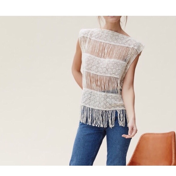 Callahan Tops - | 1 left! Size L || Boho crochet fringe top